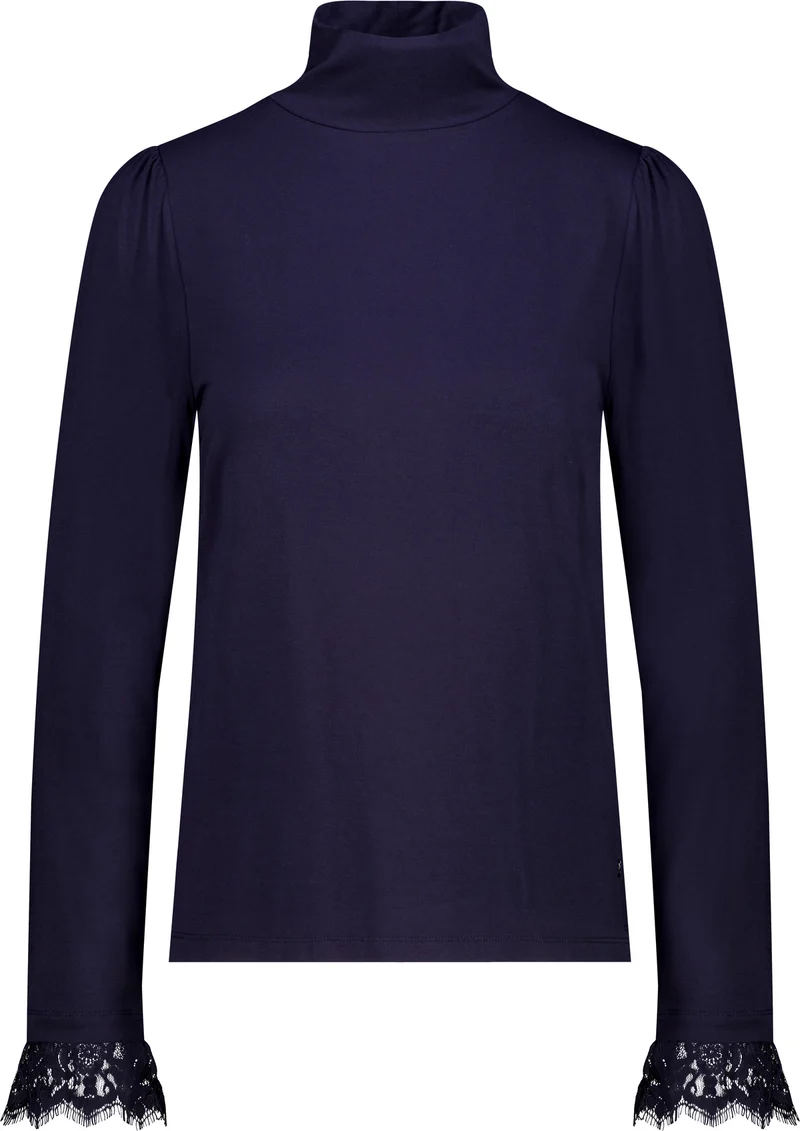 Rollkragenshirt mit Spitze