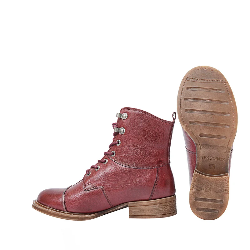 Pandora Laced boots — Wine