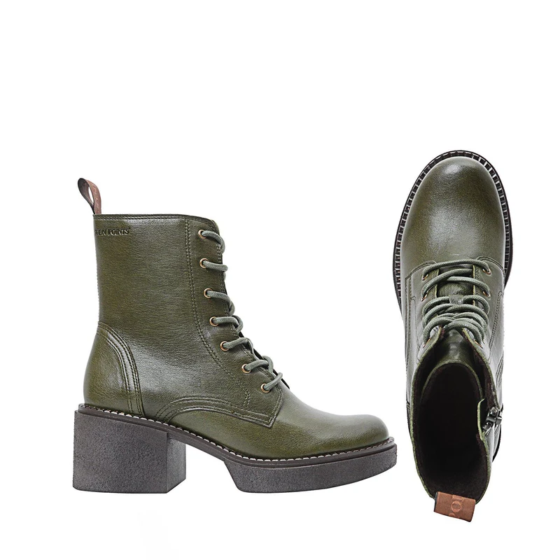Selma Laced boots — Green
