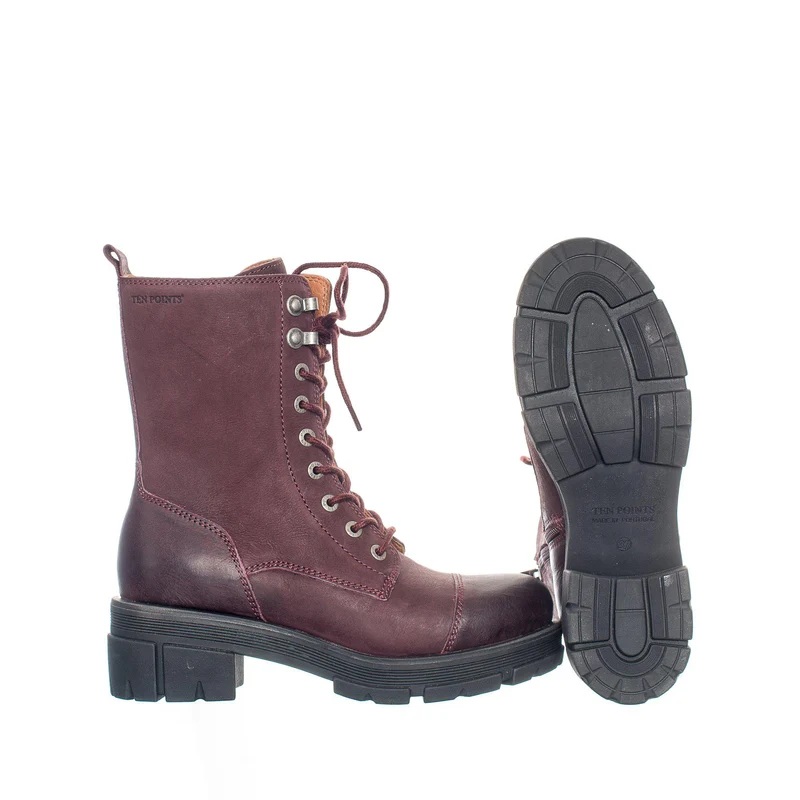Cecilia Laced boots — Wine