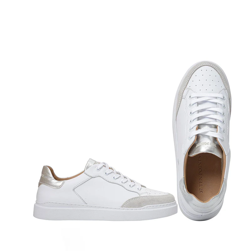Isolde Sneakers — White/Silver