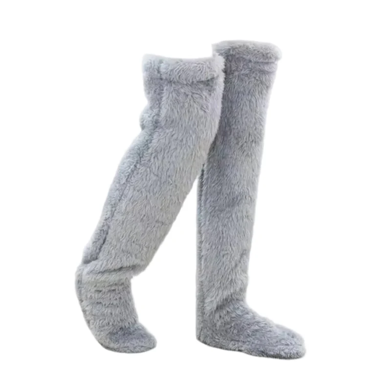Damen Overknee-Fleecesocken aus weichem Polyester – Elvessa