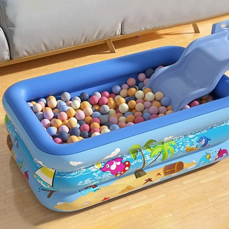 AquaMira Aufblasbarer Familienpool aus PVC mit Rechteckigem Design