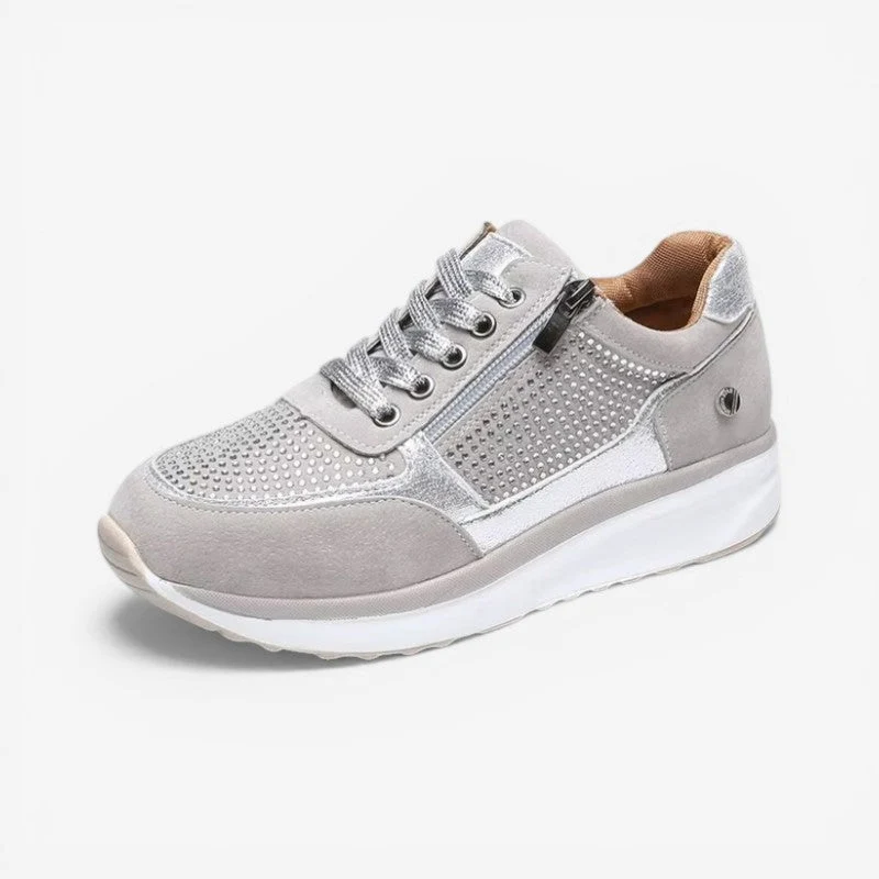 Veloria Damen Sneaker mit Seitlichem Reißverschluss und Rutschhemmender Sohle