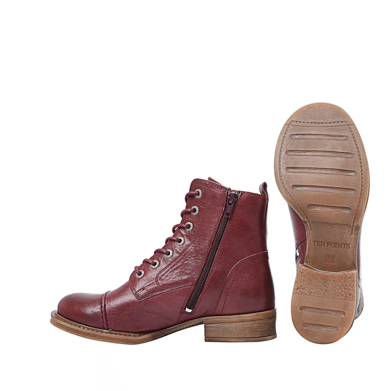 Pandora Laced boots — Wine