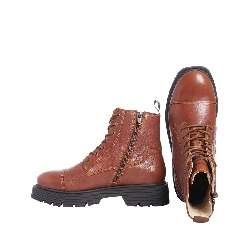 Mimmi Laced boots — Nutbrown