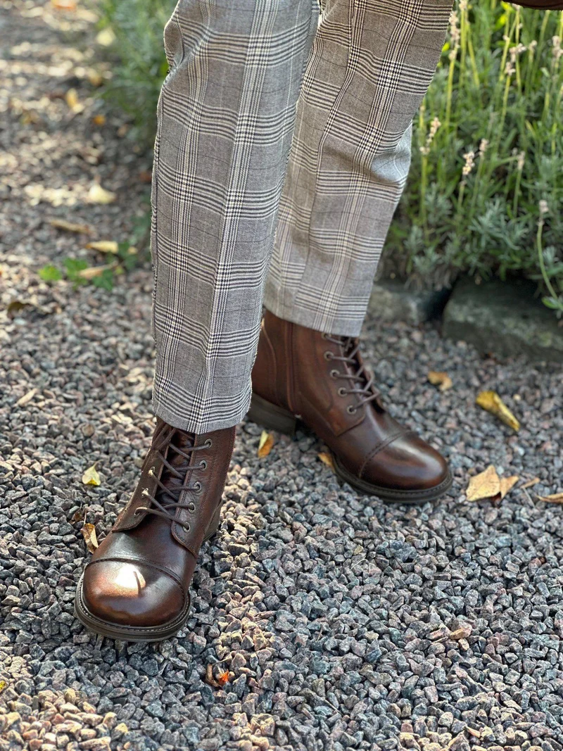Pandora Laced boots — Rust