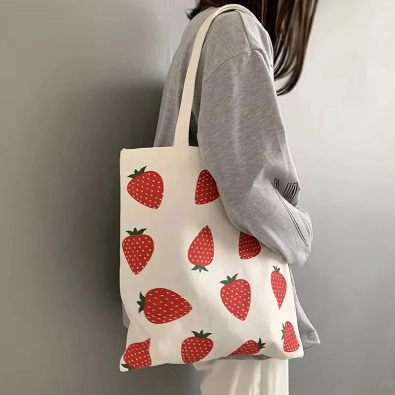 Lunessa Tote Tasche – Canvas Tasche mit Print, Reißverschluss und Doppelgriffen
