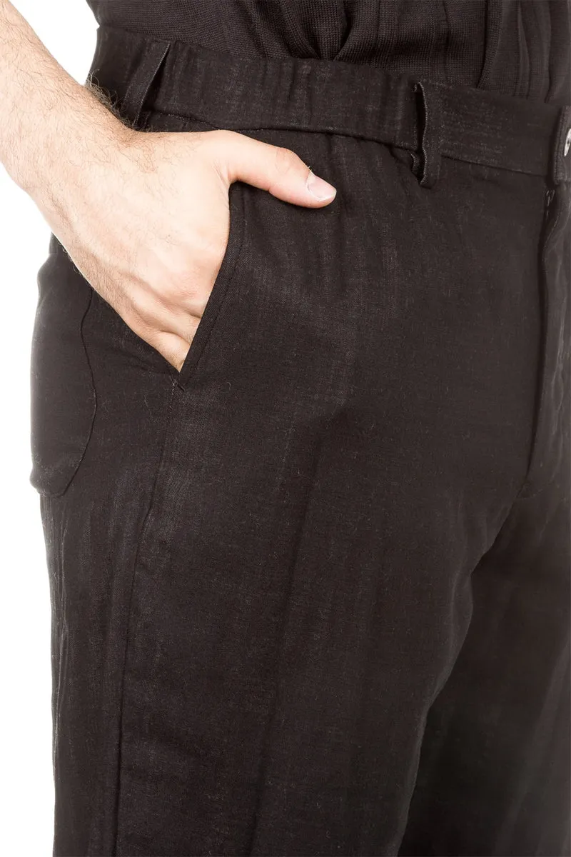 ISSEY MIYAKE Herren 7/8 Hose Crashed Look schwarz