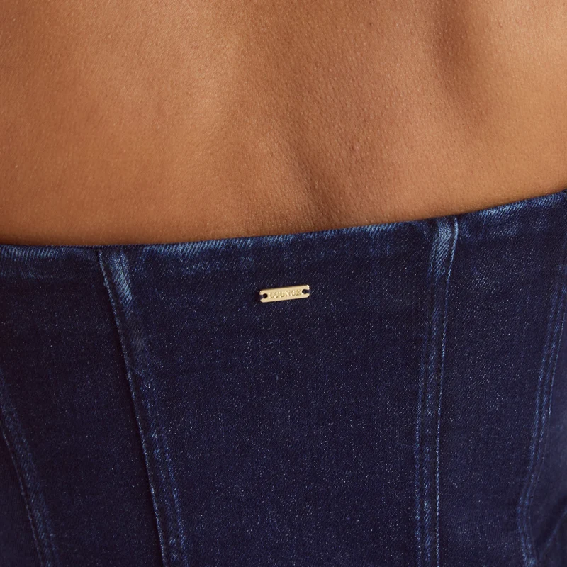 Denim Korsett-Oberteil - Indigo