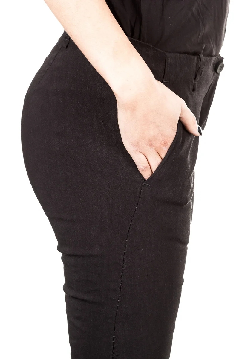 Masnada Damen Leinenhose schwarz
