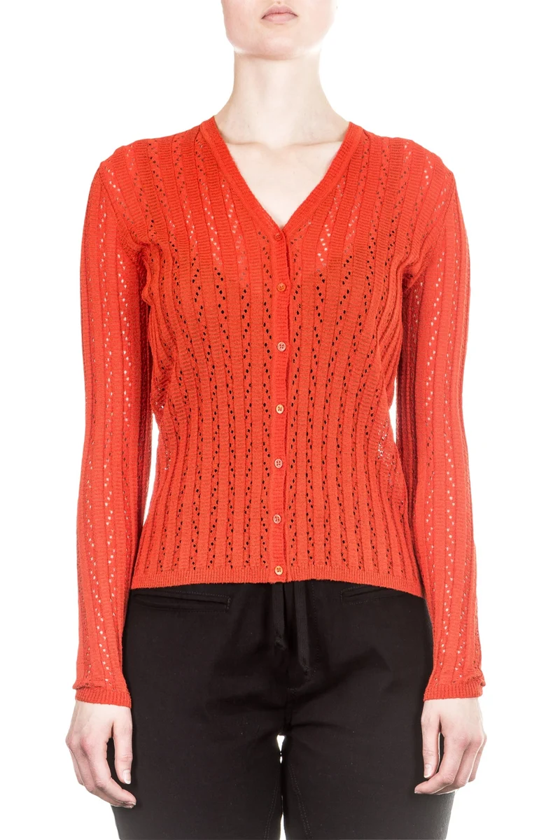 M Missoni Damen Strick Jacke rot