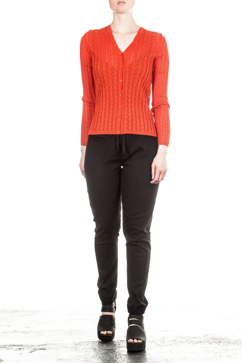 M Missoni Damen Strick Jacke rot