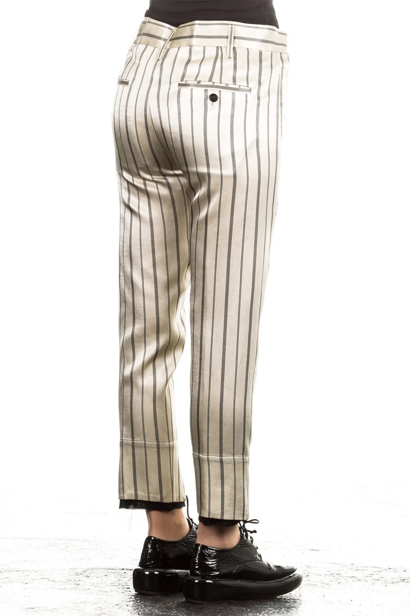 Ann Demeulemeester Damen Hose 7/8 Avantgarde beige
