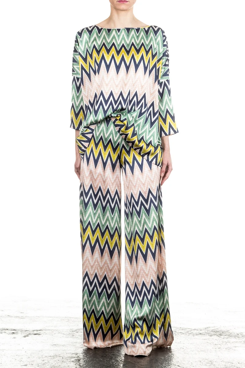 M Missoni Damen Hose Zick Zack Print multicolour