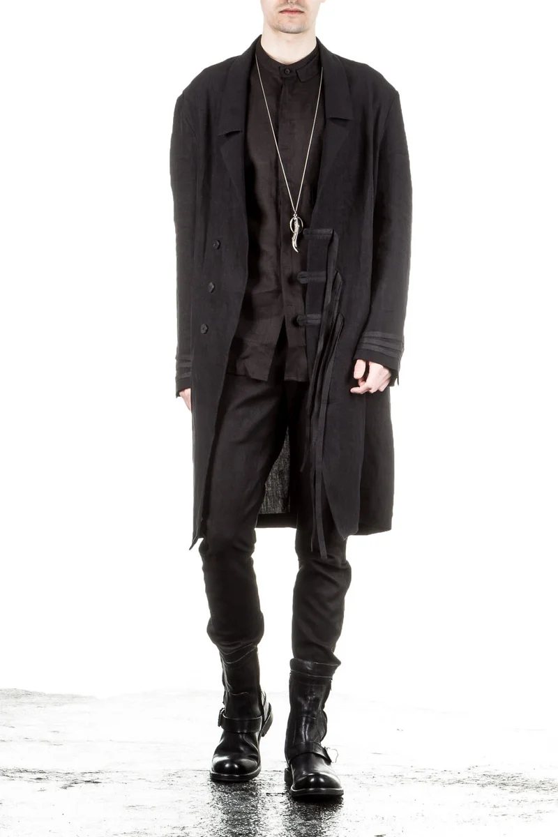 Isabel Benenato Herren Mantel Military schwarz