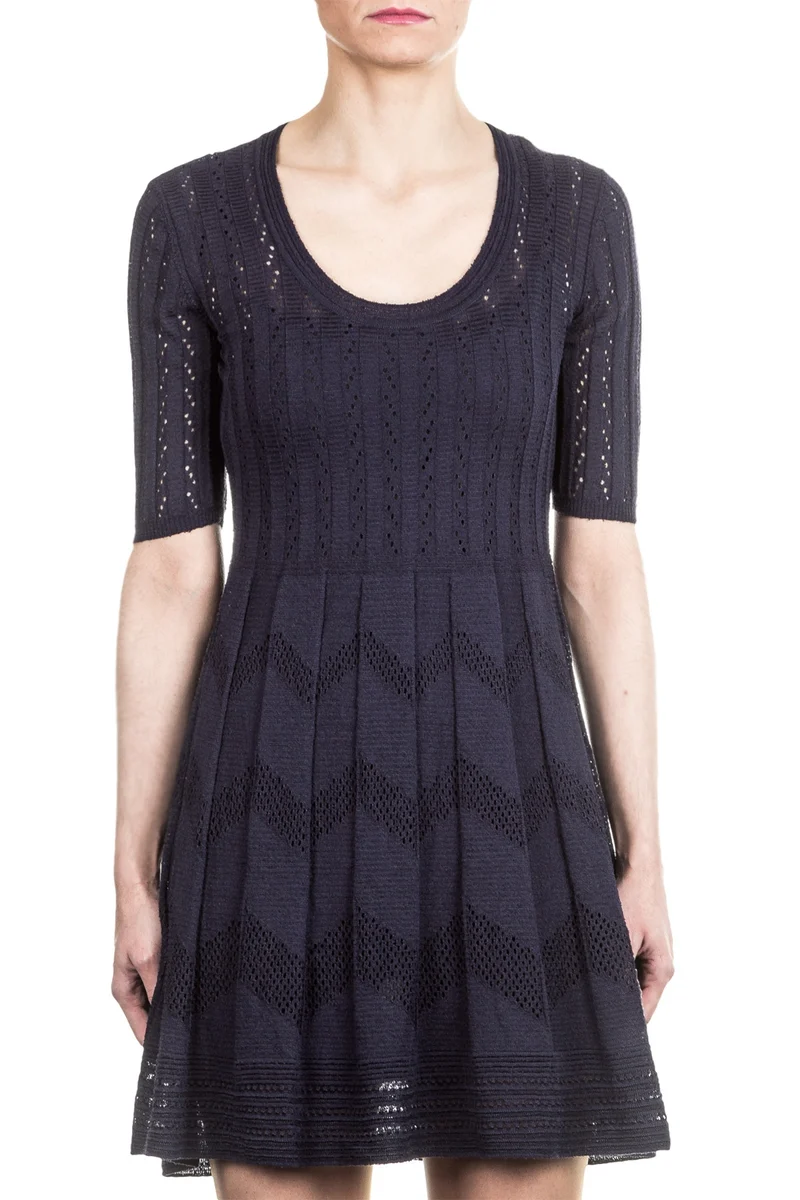 M Missoni Damen Strick Kleid navy