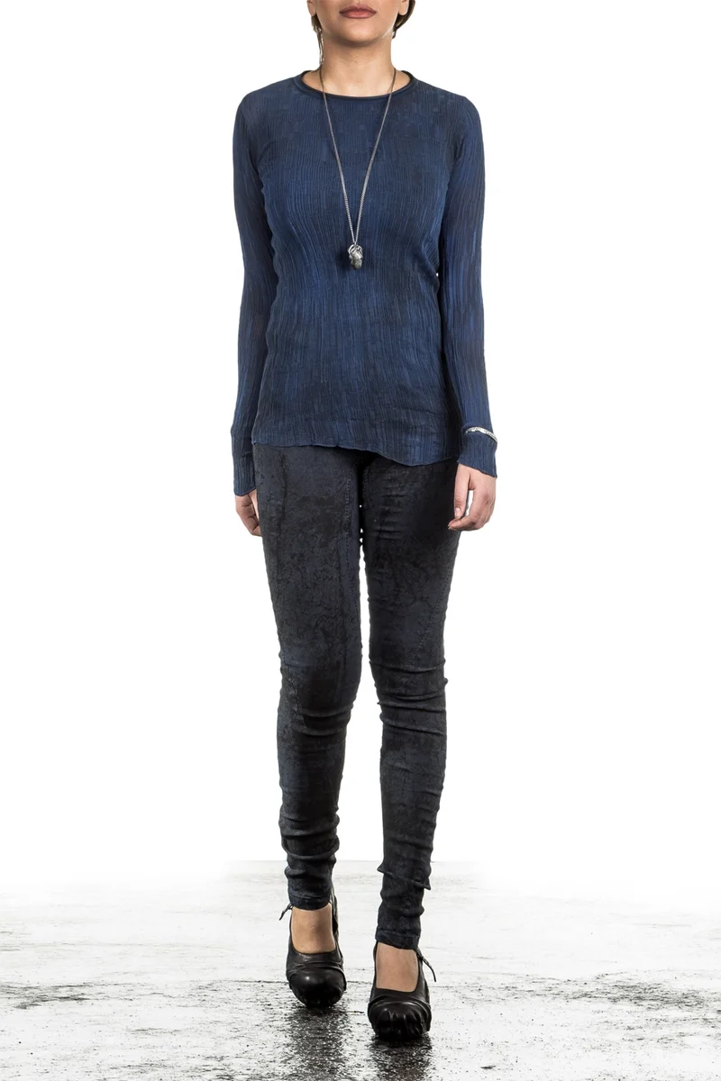 AVANT TOI Damen Baumwoll Shirt blau