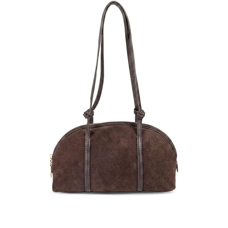 Wimberly Premium Leather Shoulder Bag - WIMBERLY / 329 936 - Chocolate Suede