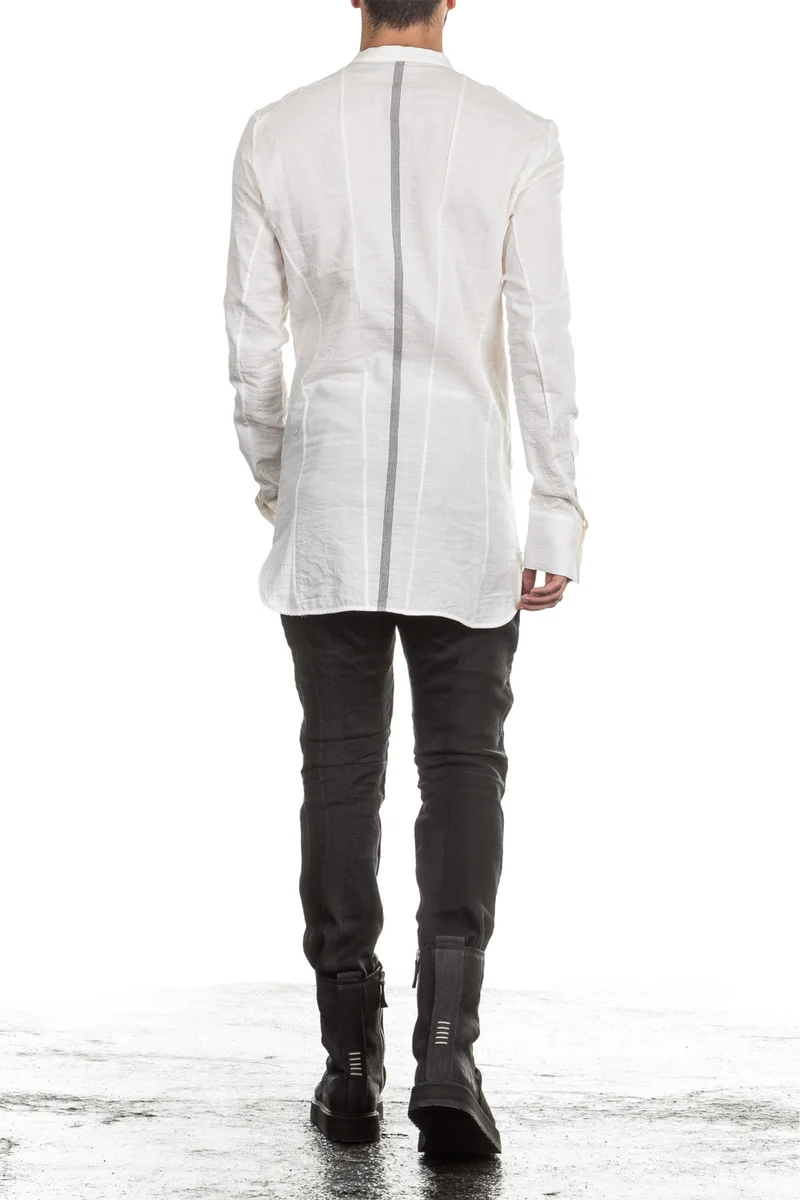 Masnada Herren Hemd PIN STRIPE weiß