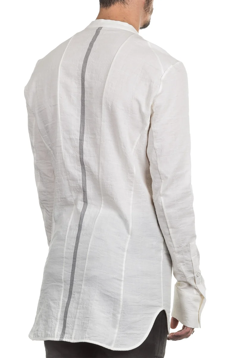 Masnada Herren Hemd PIN STRIPE weiß