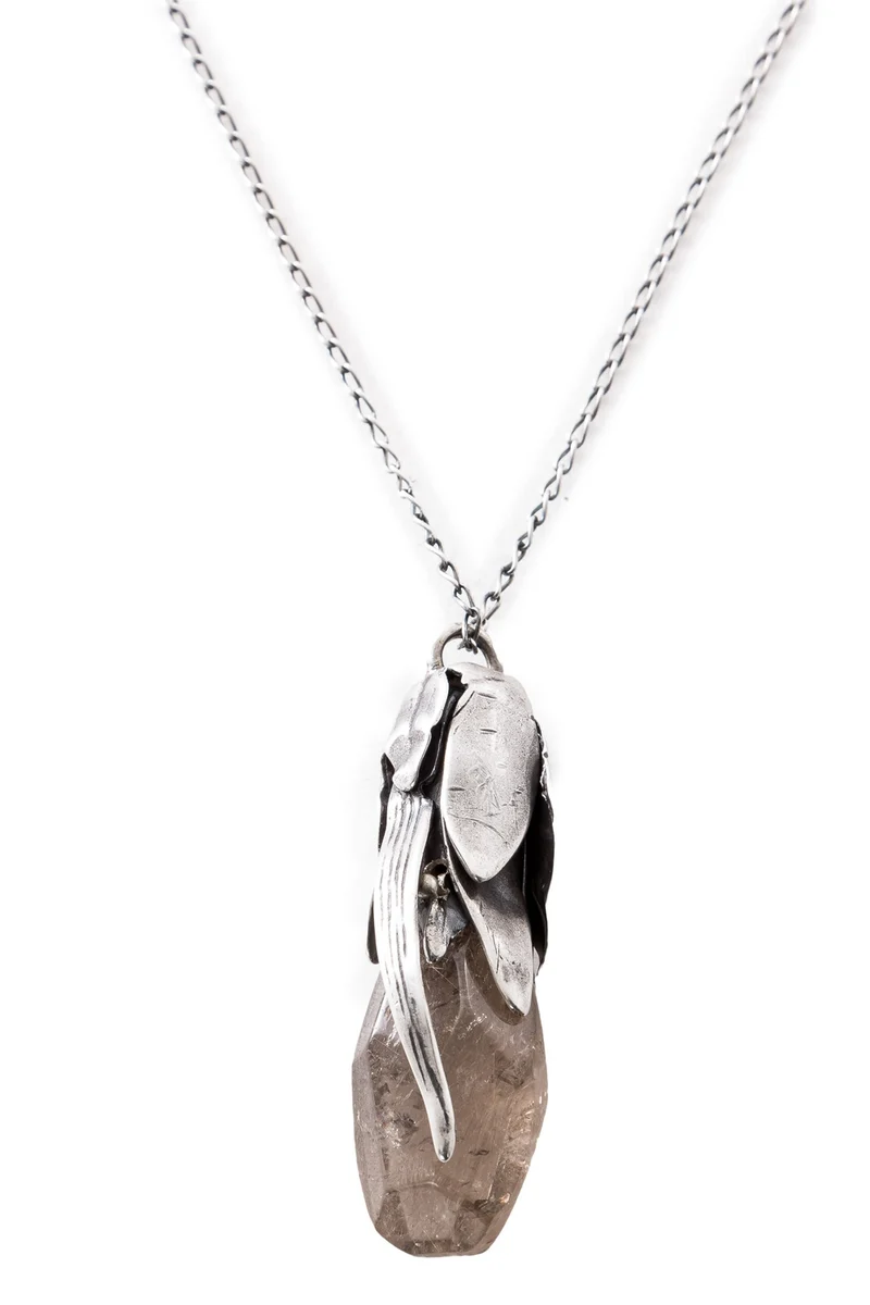 GOTI Silberkette mit Anhänger in Knospenform CN1157 silber
