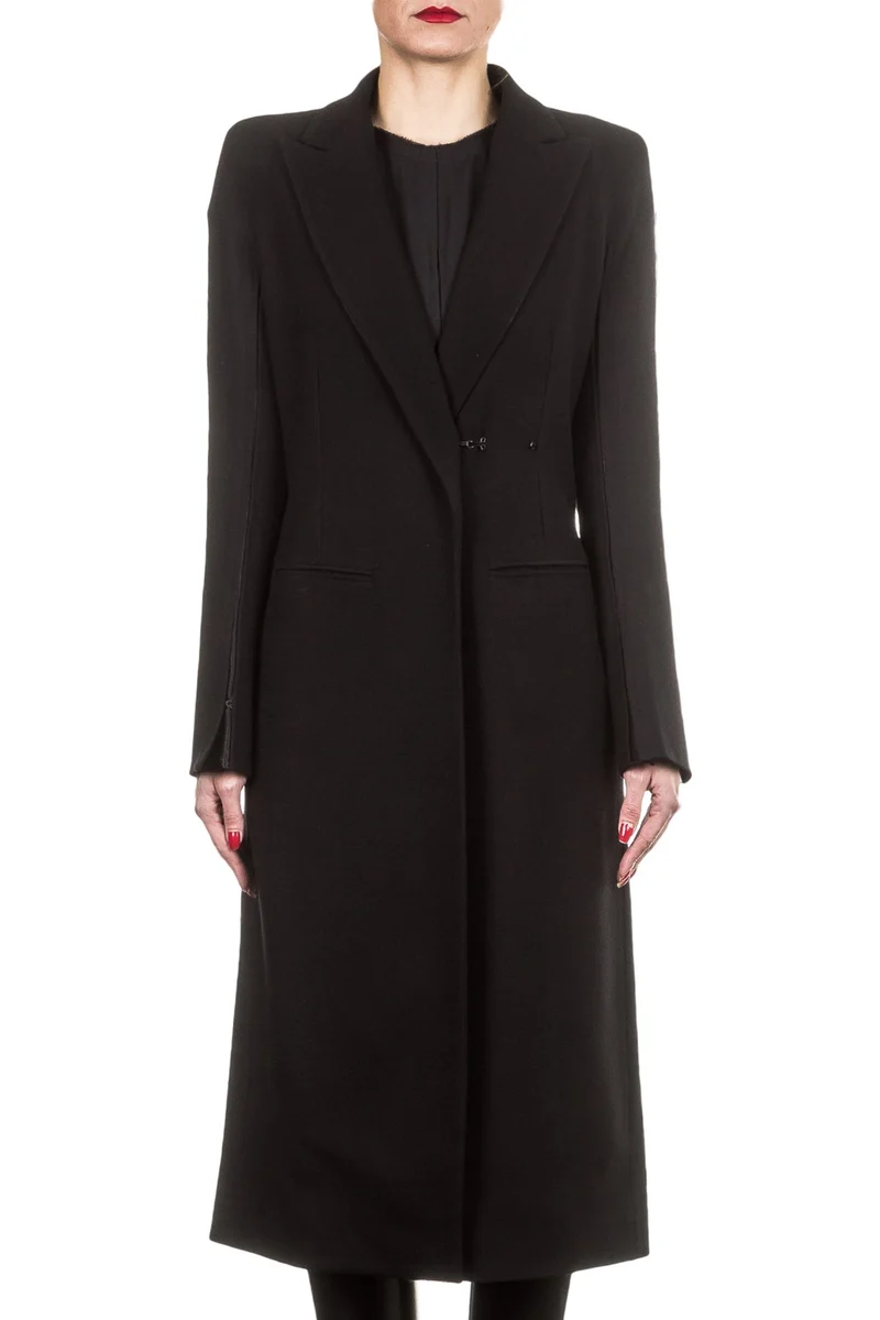 Ann Demeulemeester Damen Wollmantel schwarz