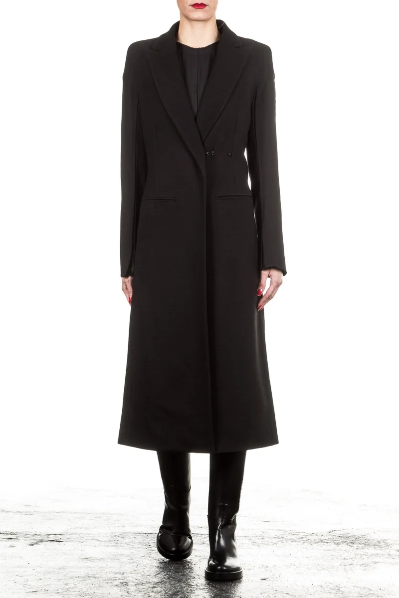 Ann Demeulemeester Damen Wollmantel schwarz