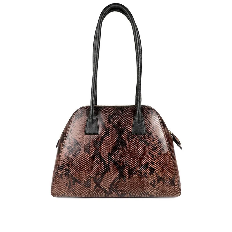 Vernie Leather Shoulder Bag - VERNIE / 329 934 - Brown Snake