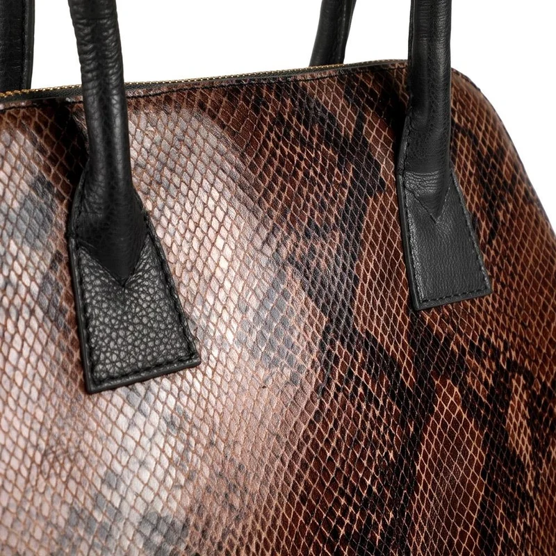 Vernie Leather Shoulder Bag - VERNIE / 329 934 - Brown Snake