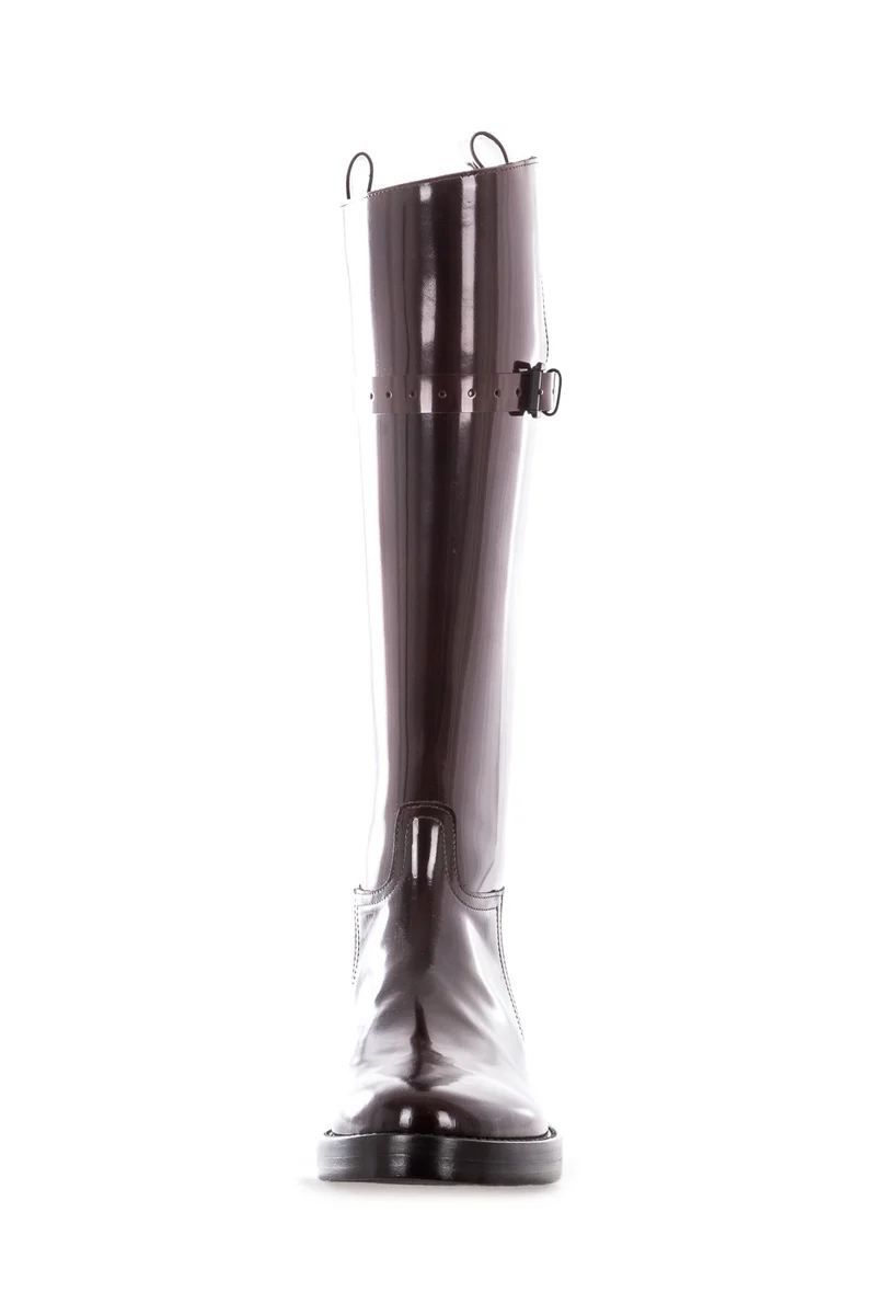 Ann Demeulemeester Damen Lackleders Stiefel bordeaux