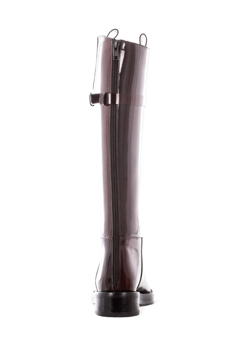 Ann Demeulemeester Damen Lackleders Stiefel bordeaux