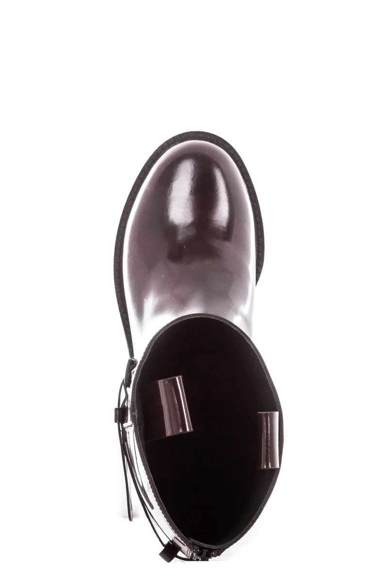 Ann Demeulemeester Damen Lackleders Stiefel bordeaux