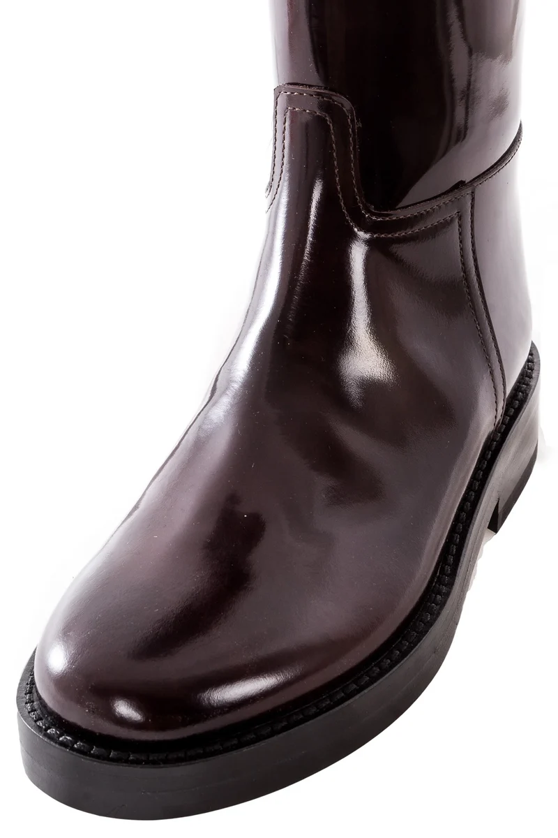 Ann Demeulemeester Damen Lackleders Stiefel bordeaux