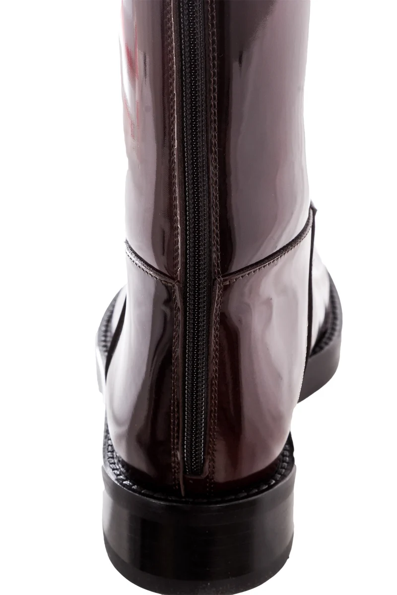 Ann Demeulemeester Damen Lackleders Stiefel bordeaux