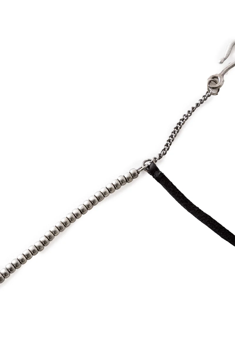 GOTI Silber Armband BR1116 mit Leder schwarz silber
