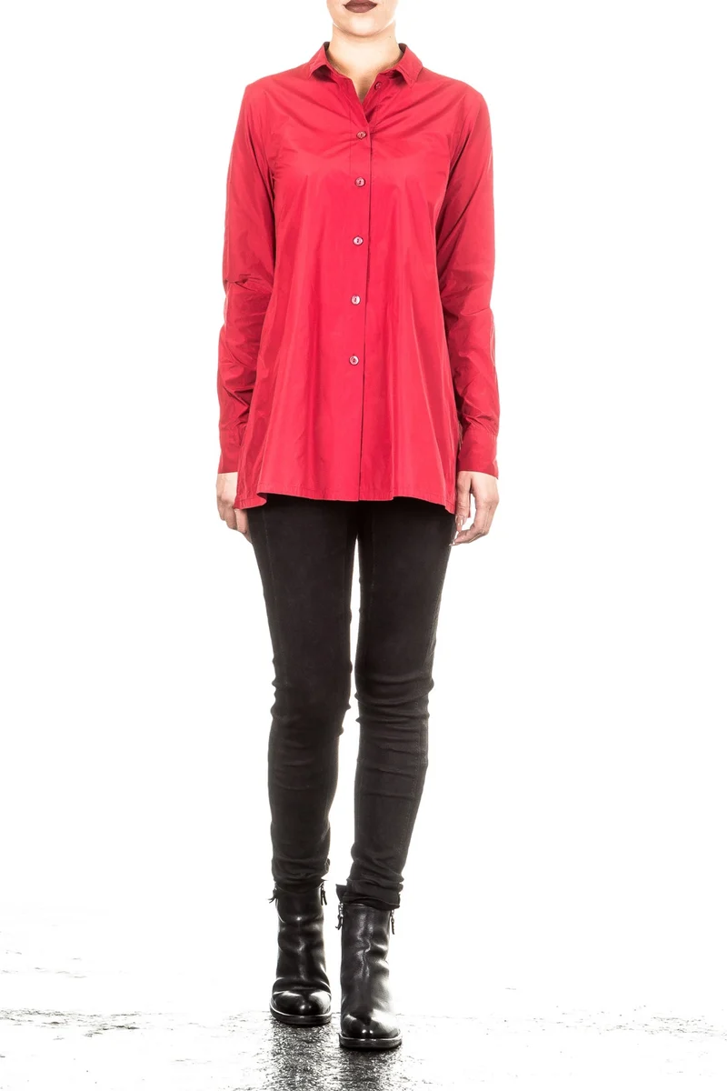 Katharina Hovman Damen Bluse Tunika rot