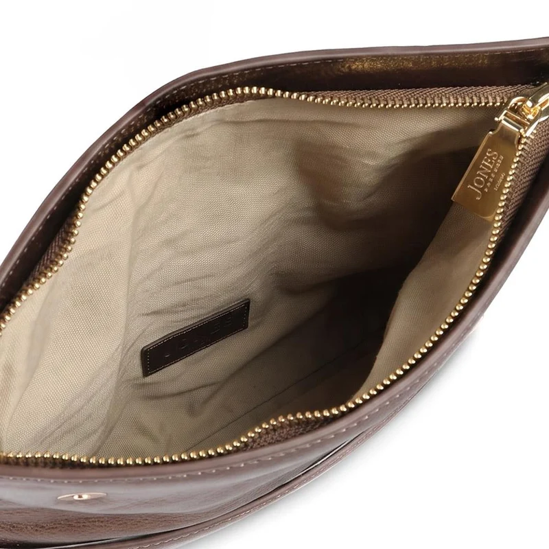 Wylie Fold-Over Clutch Bag - WYLIE / 323 893 - Chocolate Metallic
