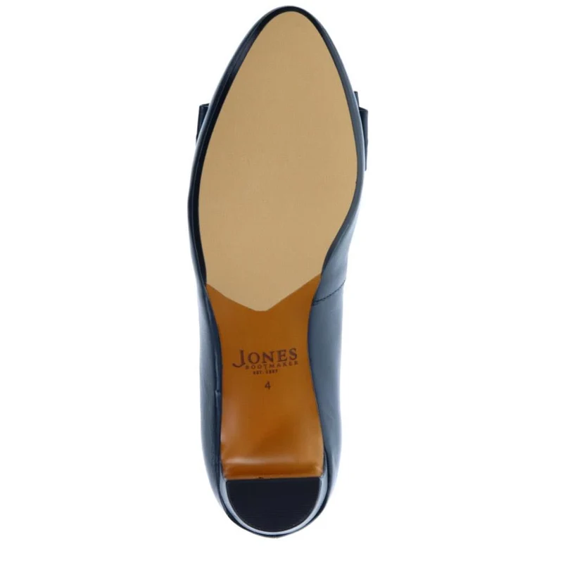 Zelda Bow Detail Court Shoes - ZELDA / 323 596 - Navy Leather