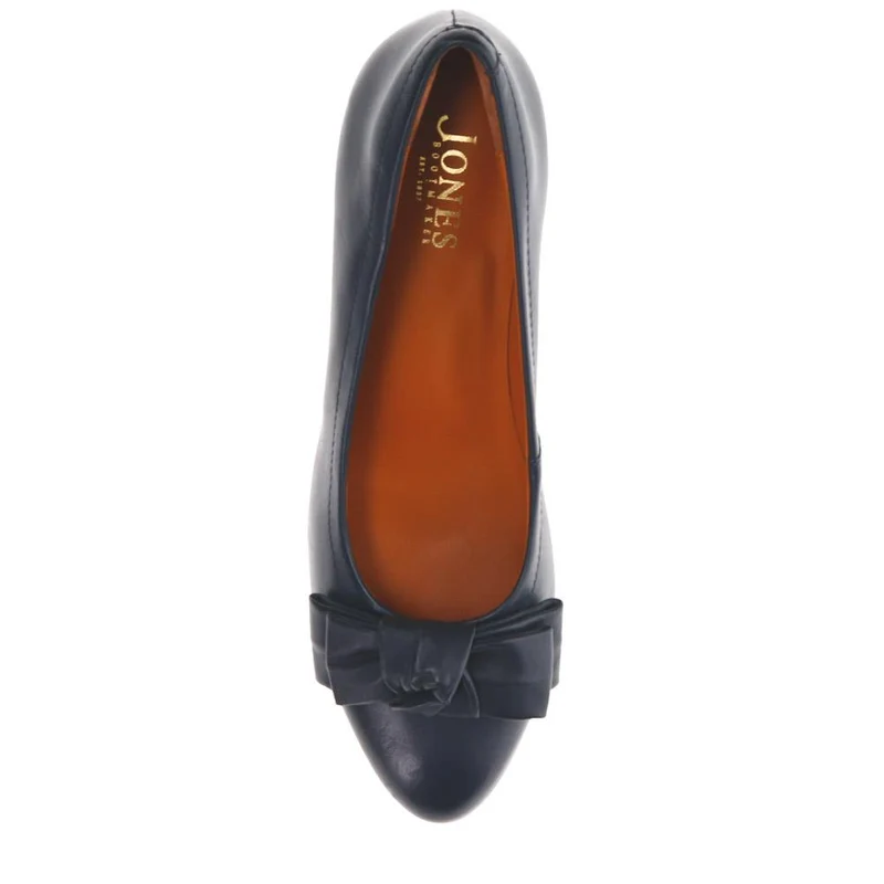 Zelda Bow Detail Court Shoes - ZELDA / 323 596 - Navy Leather