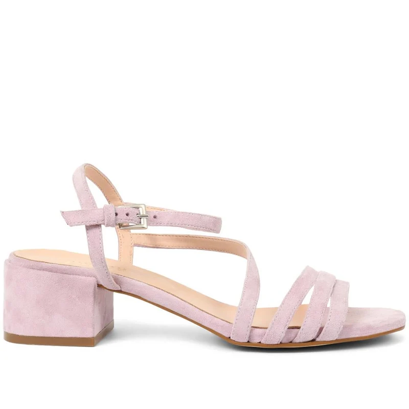 Ginette Low Strappy Block Heels - GINETTE / 323 606 - Lilac