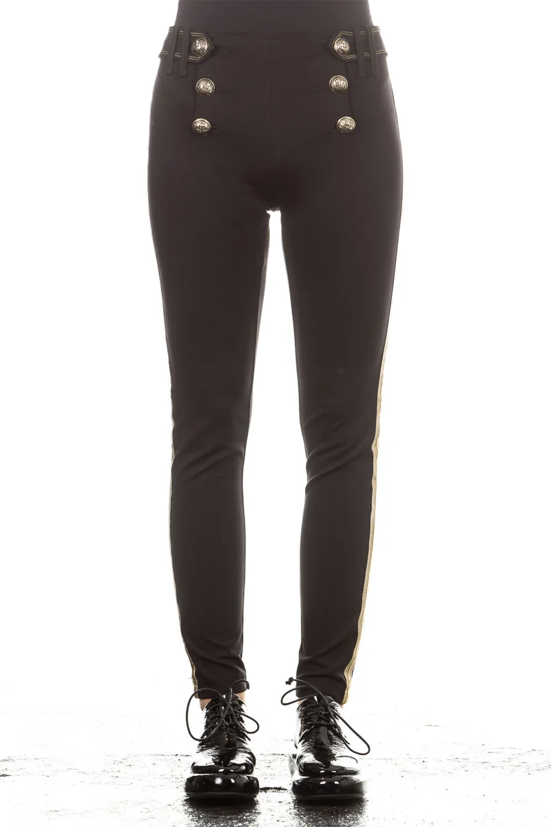 Plein Sud Jeanius Damen Military Hose schwarz