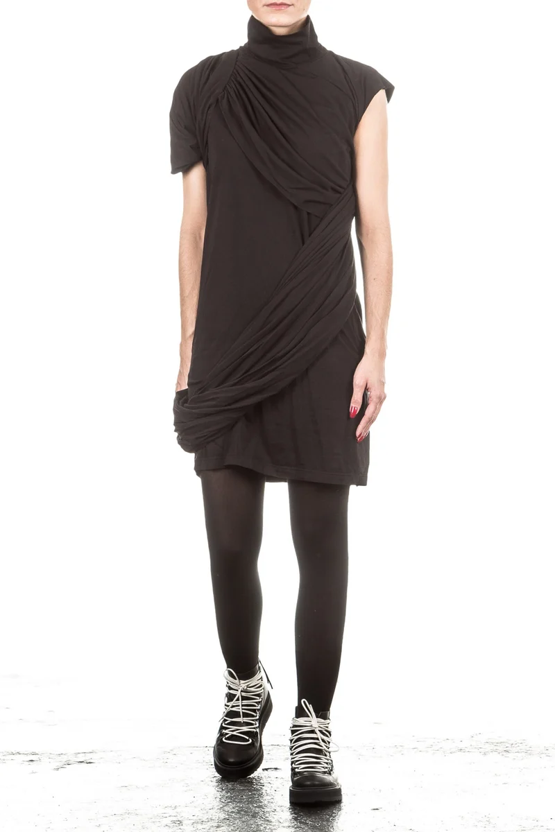 Rick Owens DRKSHDW Damen Kleid drappiert schwarz