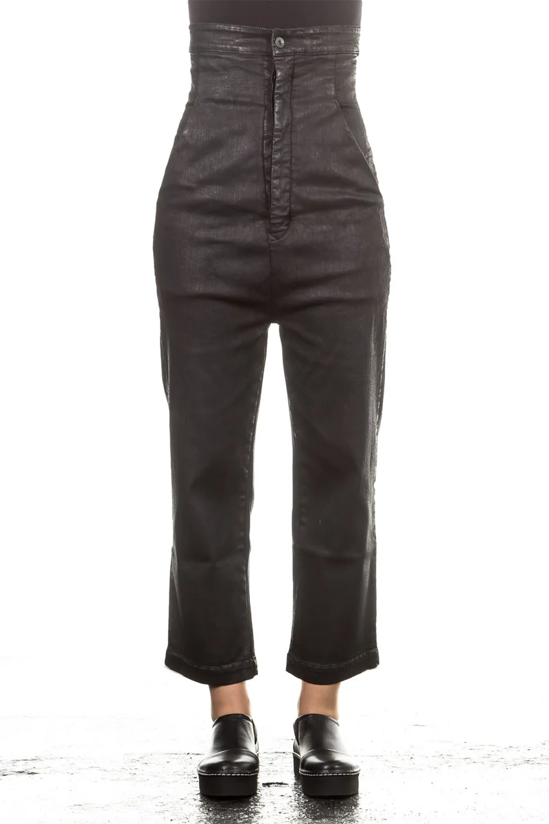 Rick Owens DRKSHDW Damen 7/8 Jeans gewachst schwarz