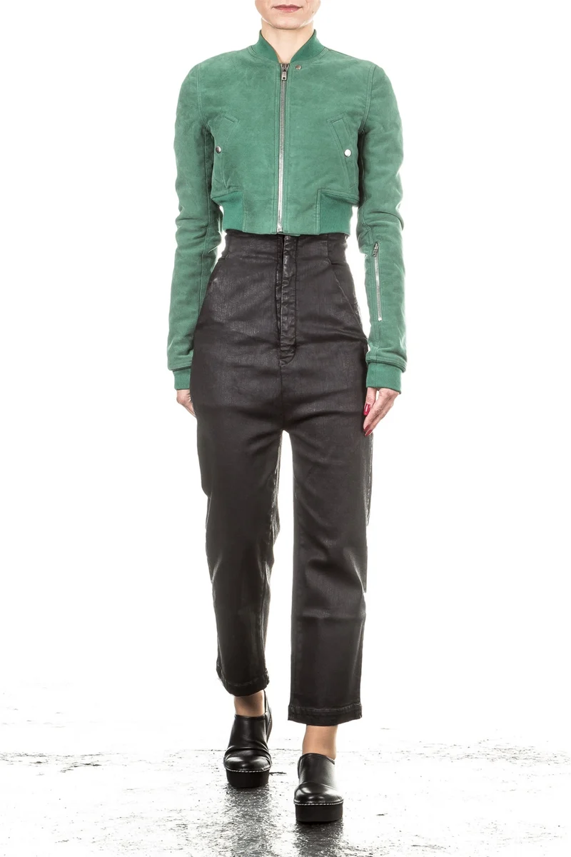 Rick Owens DRKSHDW Damen 7/8 Jeans gewachst schwarz