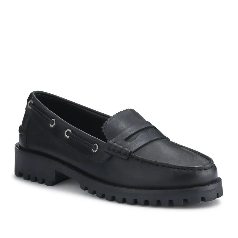 Miuccia Leather Moccasins - MIUCCIA / 327 248 - Black