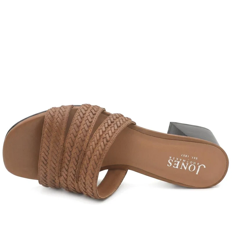 Isaura Leather Heeled Mule Sandals - ISAURA / 329 569 - Tan
