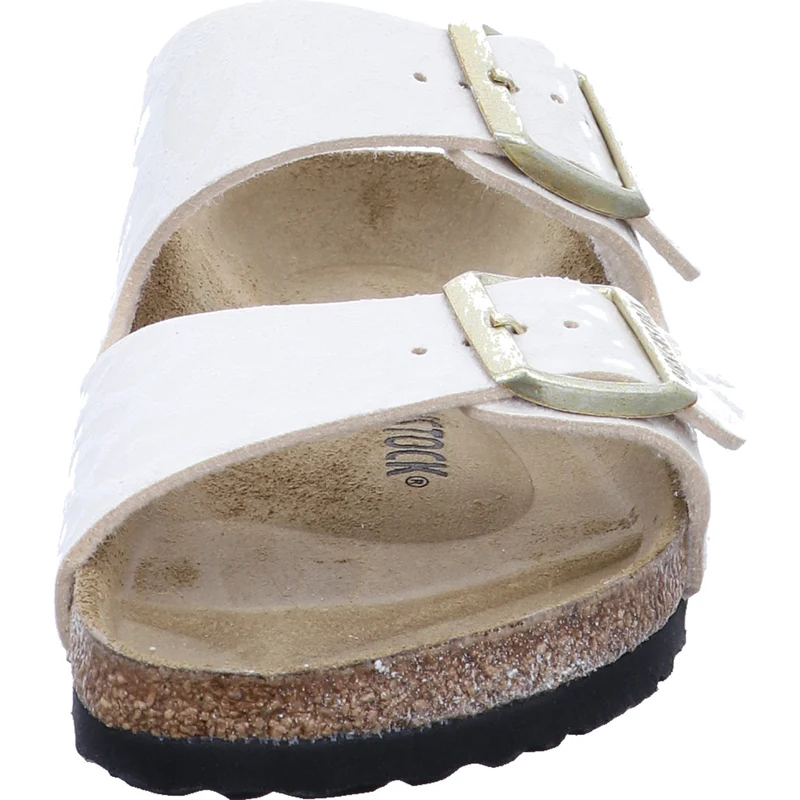 Birkenstock Pantolette Arizona SYN Leo Eggshell ecru
