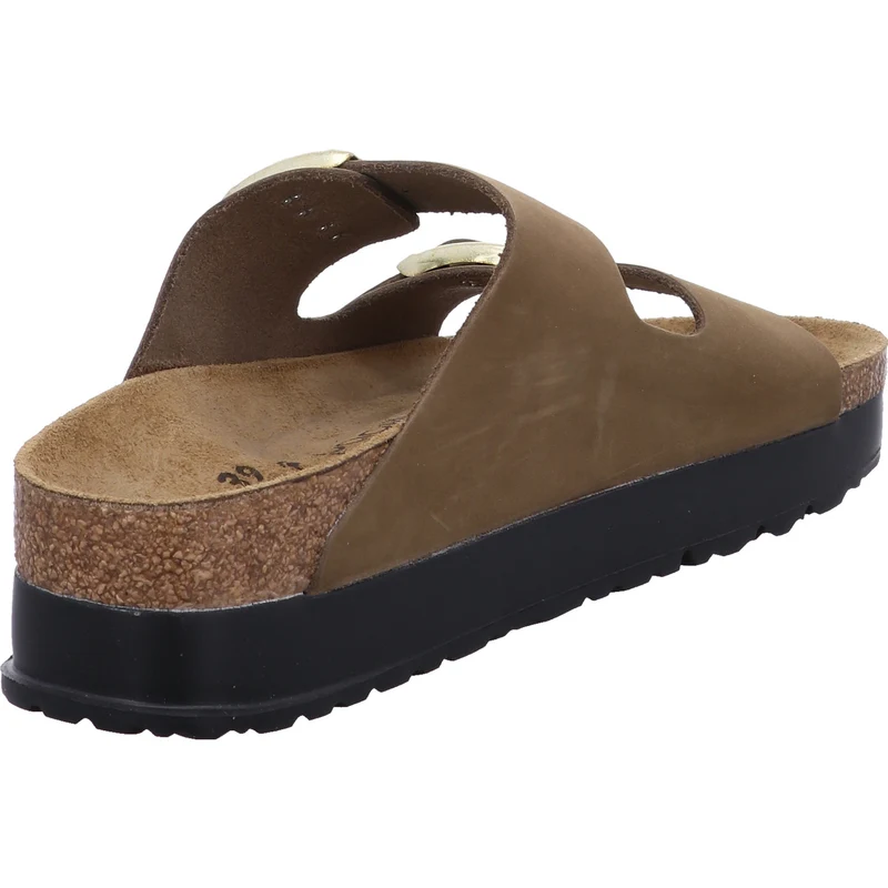 Birkenstock Pantolette Arizona Flex Platform LENB Dar grün
