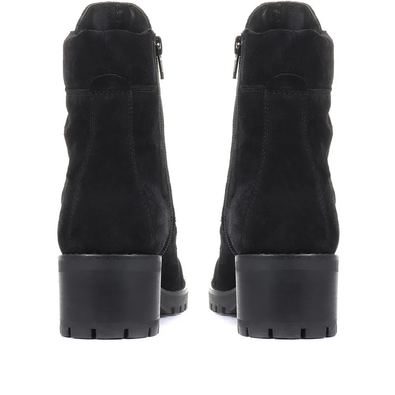 Laili Zip Front Ankle Boots - LAILI / 320 431 - Black Suede